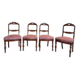 Napoleon III Dining Chairs in Mahogany, Set of 4 For Sale