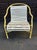Mid 20th Century Vintage MCM Yellow Aluminum Patio Chairs Set of 4 White Vinyl Strap Retro For Sale - Image 5 of 8