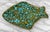 1970s Mid-Century 17" California Pottery Green & Blue Drip Glazed Fish Serving Platter For Sale - Image 5 of 11