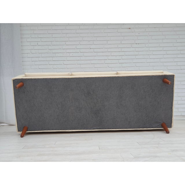 Danish Three-Seater Sofa in Wool and Teak, 1970s For Sale - Image 13 of 17