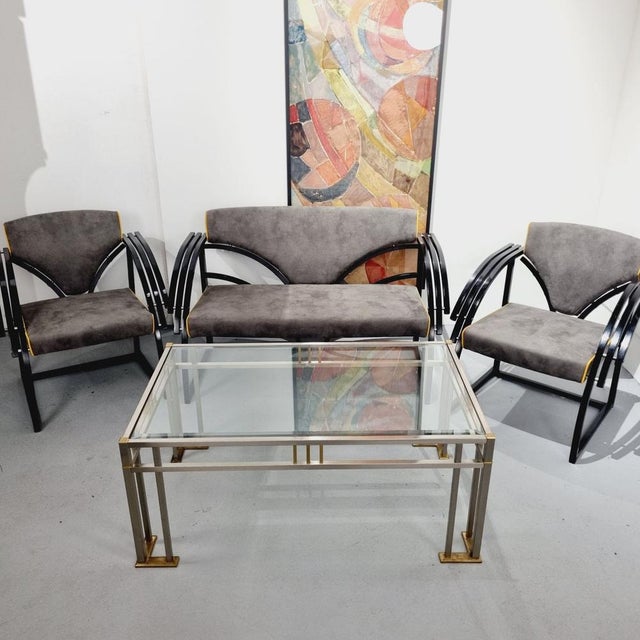 Postmodern Bentwood Lounge Suite, 1980s, Set of 3 For Sale - Image 11 of 18