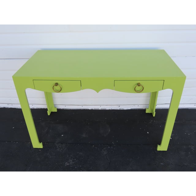 Hollywood Regency Bungalow 5 Villa and House Jordan Collection Painted Green Writing Desk 6920 For Sale - Image 3 of 18