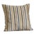 Gray-Blue Twill Velvet Pavia Striped Throw Pillow | 18 Inches For Sale