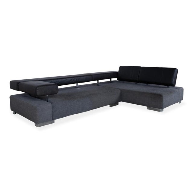 Sunrise Fabric Leather Corner Sofa with Manual Function from Brühl For Sale - Image 4 of 16