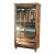 Antique 1940s Rustic Wooden Display Cabinet With Interior Mirror For Sale
