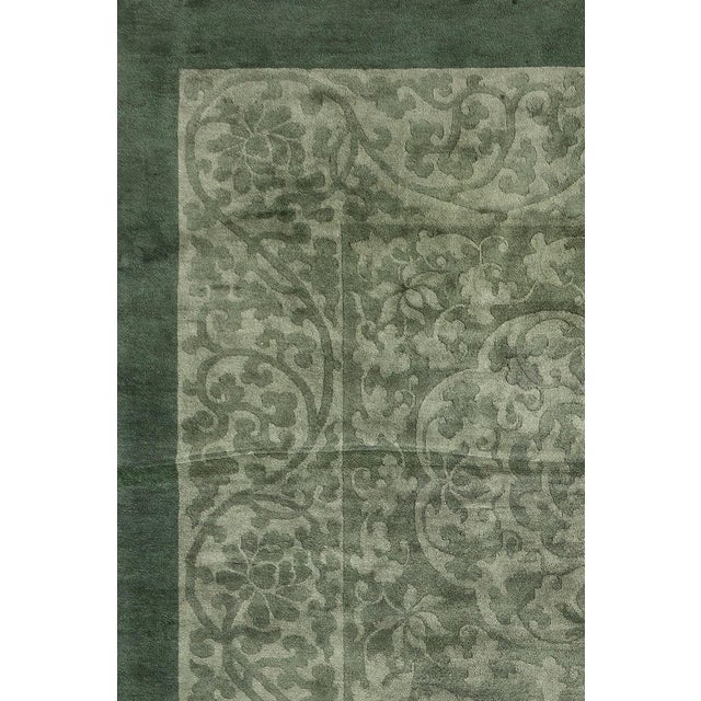 Early 20th Century Large Antique Green Chinese Rug - 12'8" x 19'5" For Sale - Image 5 of 8