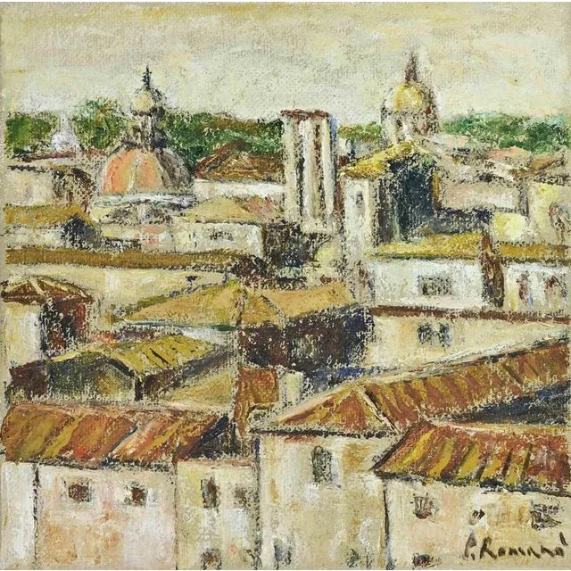 Pino Romanò, Roofs from the Capitol-View of Rome, Oil Painting, 1990s For Sale - Image 4 of 4