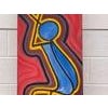 Colourful Tribal Aboriginal Inspired Oil on Canvas entitled “The Reacher” in Portrait Format Figure Reaching Toward the...