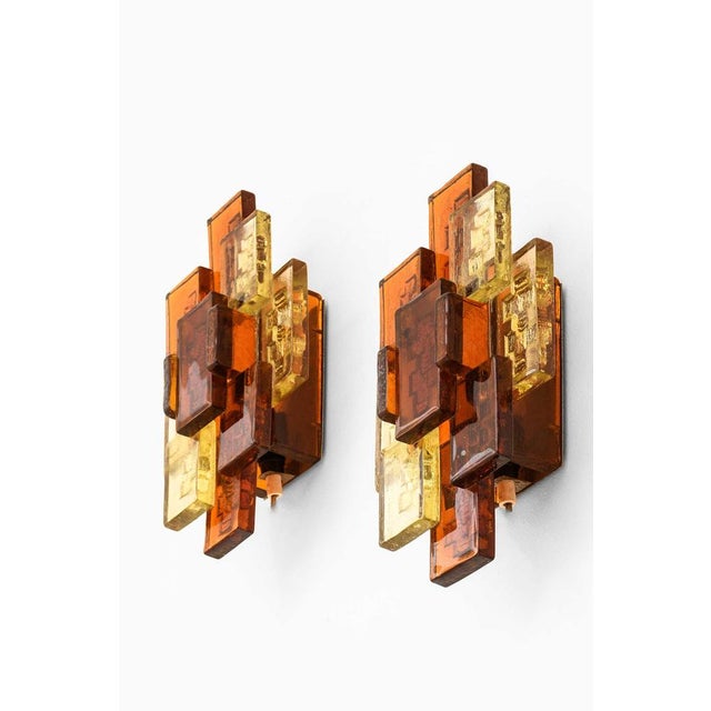 Glass Wall Lamps by Svend Aage Holm Sørensen, 1960s, Set of 2 For Sale - Image 3 of 8