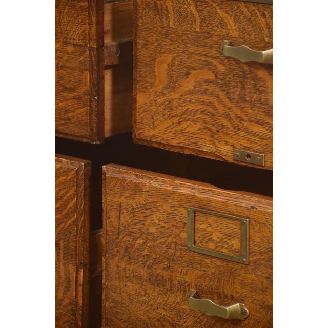 Antique Oak Double Filing Cabinet, 1890s For Sale - Image 10 of 14