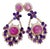 Bochic "Capri " Candy Drop Earrings, Natural Ruby, Amethyst & Topaz For Sale