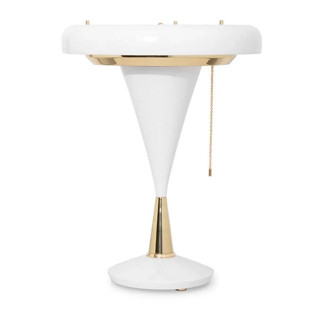 White Carter Table Lamp by DelightFULL For Sale - Image 8 of 8