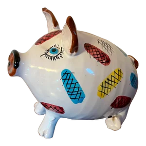 Mid-Century Modern Italian Pottery Piggy Bank