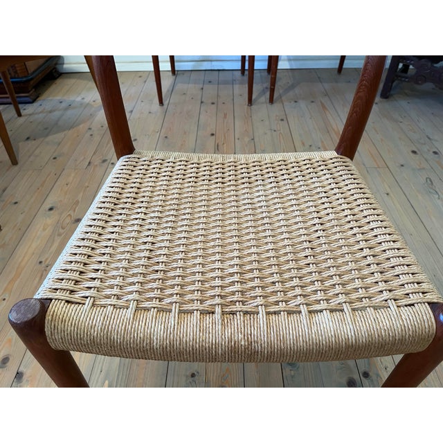Brown Vintage Teak Dining Chairs by Niels Otto Møller for J.L. Møller, 1950s, Set of 6 For Sale - Image 8 of 9