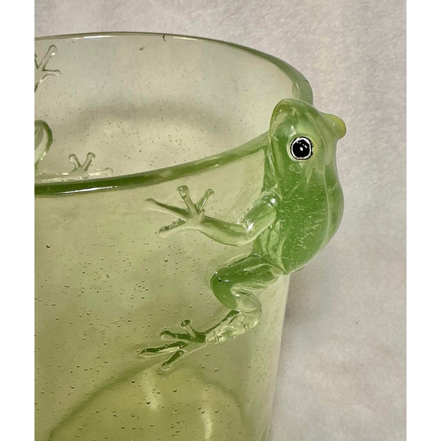 Plastic Vintage Lucite Translucent Green Tree Frog Ice Bucket Wine Cooler For Sale - Image 7 of 12