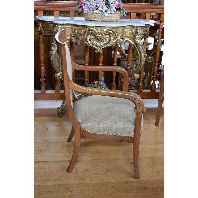 Wood 19th Century Empire Armchair in Cherry For Sale - Image 7 of 10