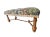 Baker Furniture Company Vintage Jacobean Tapestry Hall Bench With Turned Wood Legs, Scalloped Fringe & Upholstered Floral Seat For Sale - Image 4 of 12