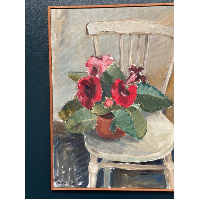 Mid-Century Modern Aina Engström, Gloxinian, 1973, Oil on Canvas, Framed For Sale - Image 3 of 18