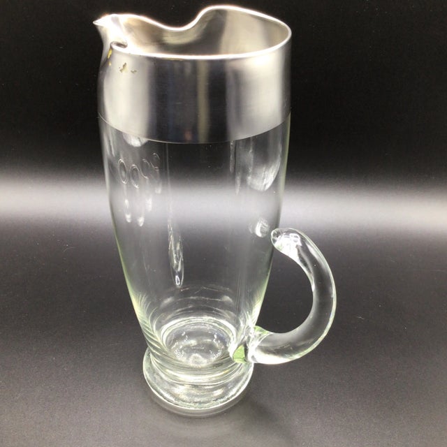 1960s Dorothy Thorpe Martini Pitcher With 4 Roly Poly Glasses Muddle Spoon and Glass Stir Stick - Set of 7 For Sale - Image 5 of 12