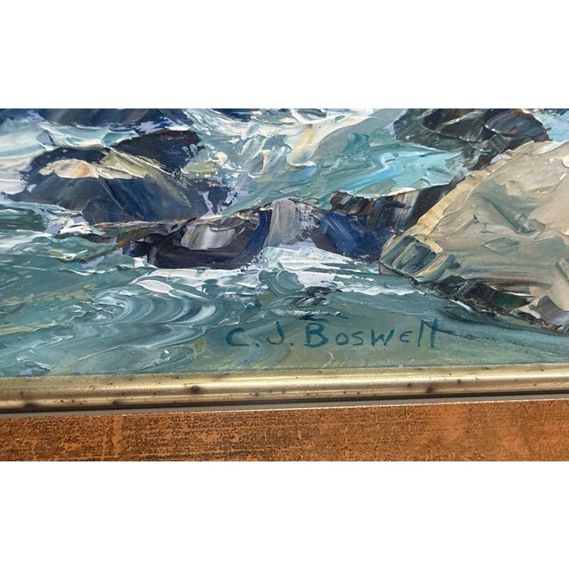 Vintage Original Connie J Boswell 2side Oil Painting Landscape River Expressive Realism For Sale - Image 10 of 18