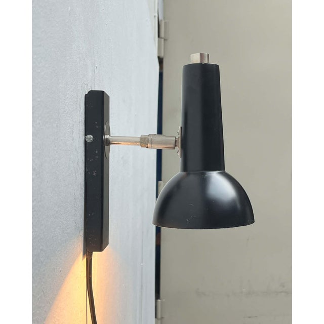 Mid-Century Modern German Black Minimalist Wall Lamp from Hustadt, 1960s For Sale - Image 14 of 18