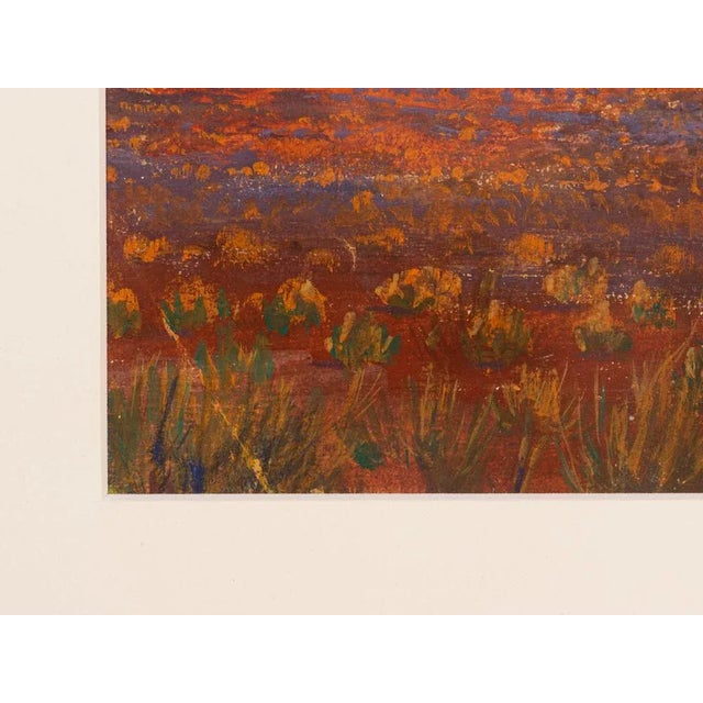 1940s Desert, Gouache & Oil on Cardboard, Framed For Sale - Image 5 of 9