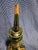 Victorian 19th Century Bohemian Emerald Green Enameled & Gilt Glass Decanter With Stopper For Sale - Image 3 of 4