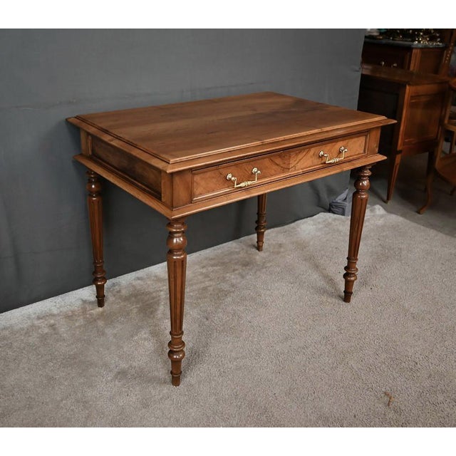 Vintage Louis XVI Style Walnut Desk, 1920 For Sale - Image 9 of 17