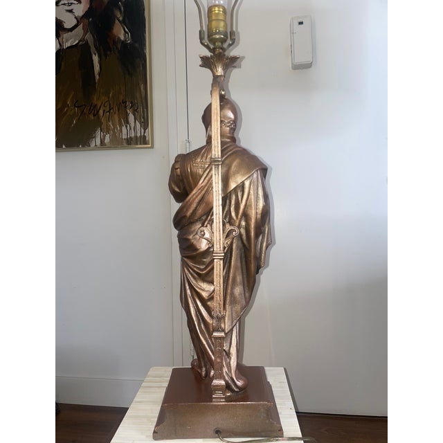 19th Century French Figural Gas Lamp Converted to Electric Chairish