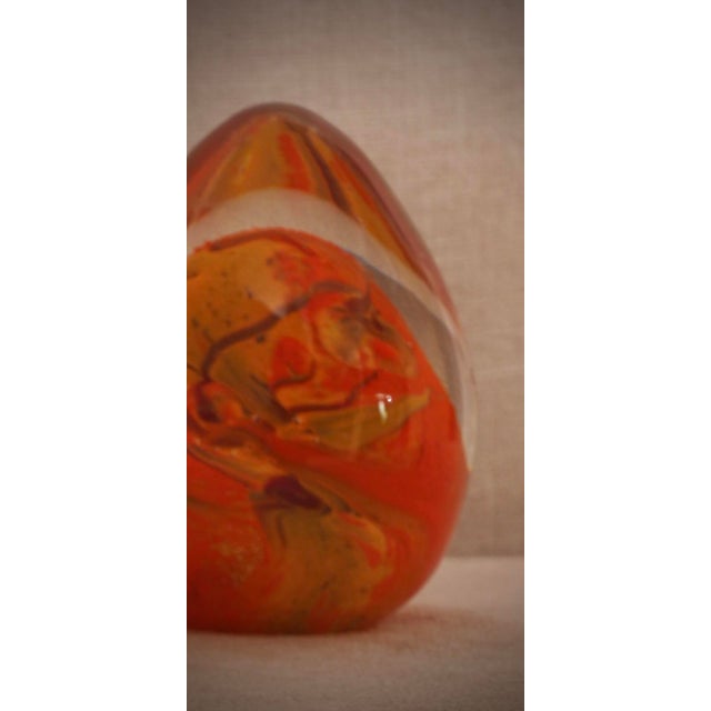 Mid-Century Modern Orange Murano Art Glass Egg, Italy, 1980s For Sale - Image 4 of 9
