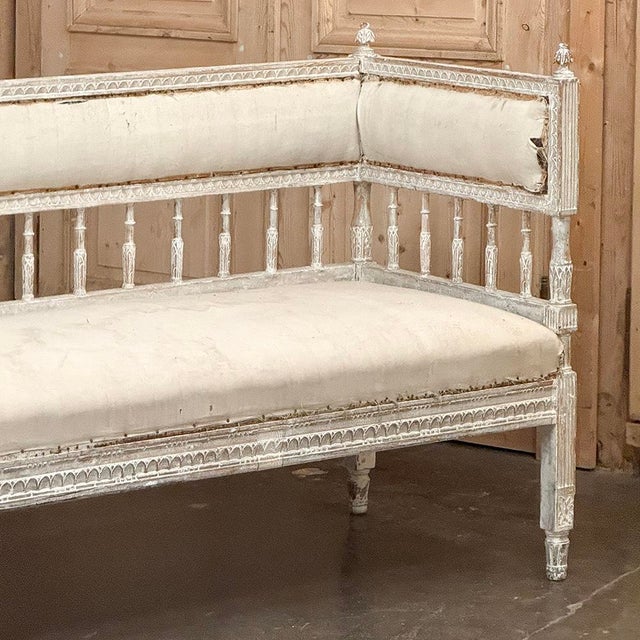 Wood 18th Century Swedish Gustavian Period Neoclassical Bench For Sale - Image 7 of 17