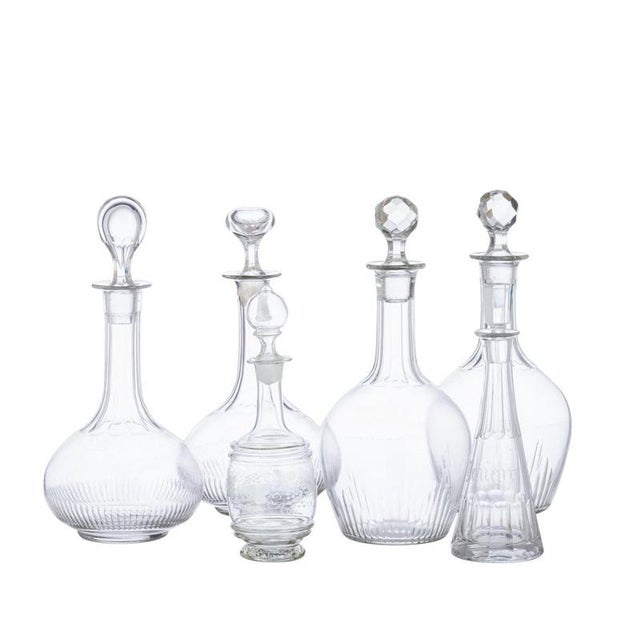 Glass and Crystal Bottles, 20th Century, Set of 6 For Sale - Image 6 of 6