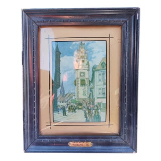 Antique Lithograph, Freiburg, 1890s For Sale