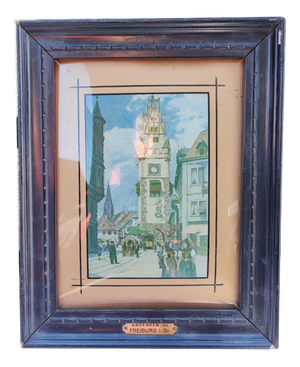 Antique Lithograph, Freiburg, 1890s