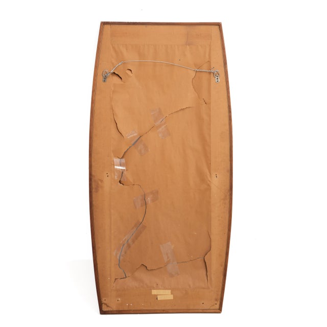 Brown Hoke Wood Products Furniture Company Walnut Brass Beveled Glass Boat Shaped Mirror - A Pair For Sale - Image 8 of 9