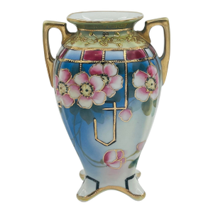 Antique Imperial Nippon Gold Trimmed Cherry Blossom Vase