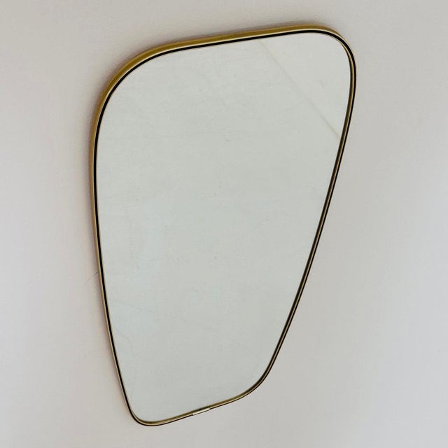 Black Mid-Century German Asymmetric Brass Wall Mirror, 1960s For Sale - Image 8 of 11