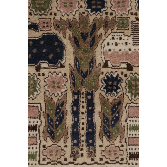 Contemporary Folk Pictorial Wool Rug Inspired by Märta Måås-Fjetterström by Rug & Kilim, India "Hästhagen" For Sale In New York - Image 6 of 10