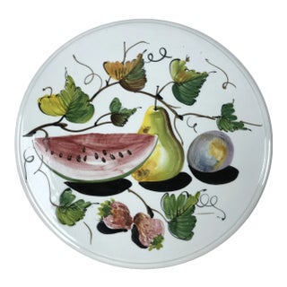 20th Century Italian Hand Pained Fruit Charger For Sale