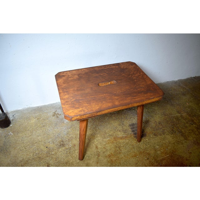 1920s Vintage German Rustic Wooden Stool, 1920s For Sale - Image 5 of 7