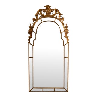 Queen Anne Regency Style Giltwood Mirror by Mirror Fair For Sale