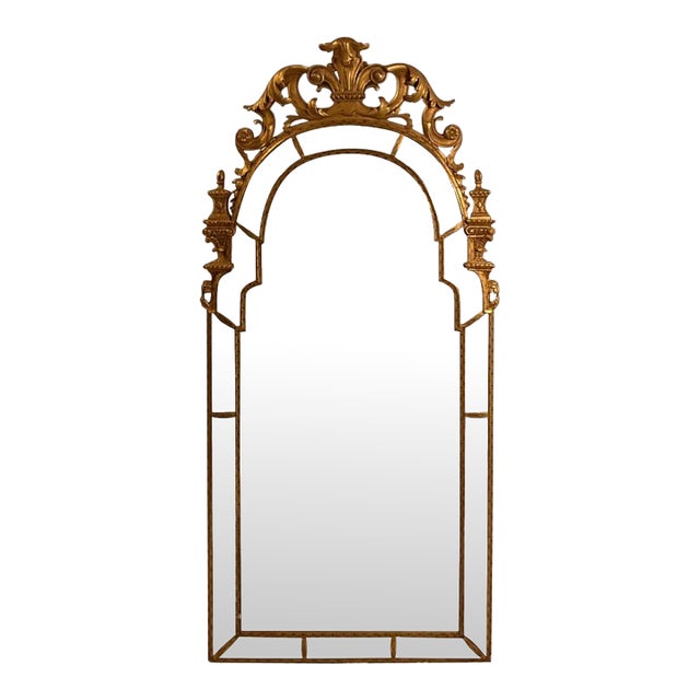 Queen Anne Regency Style Giltwood Mirror by Mirror Fair For Sale