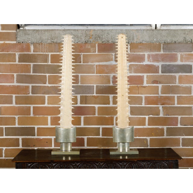 Late 20th Century Signed Anthony Redmile Sawfish Decorative Objects Mounted on Brass Bases, 1970s For Sale - Image 5 of 12