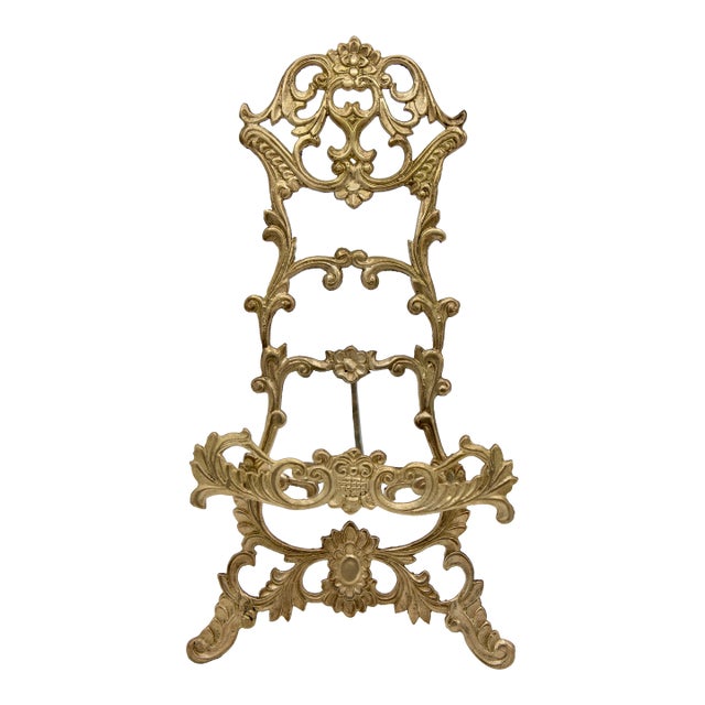 1930s Art Nouveau Brass Easel For Sale