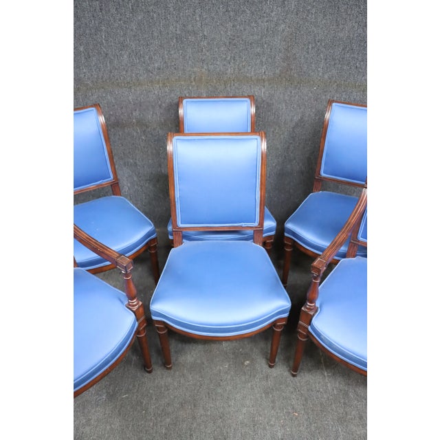 Traditional Mahogany & Upholstered Dining Chairs Set/6 For Sale - Image 3 of 12