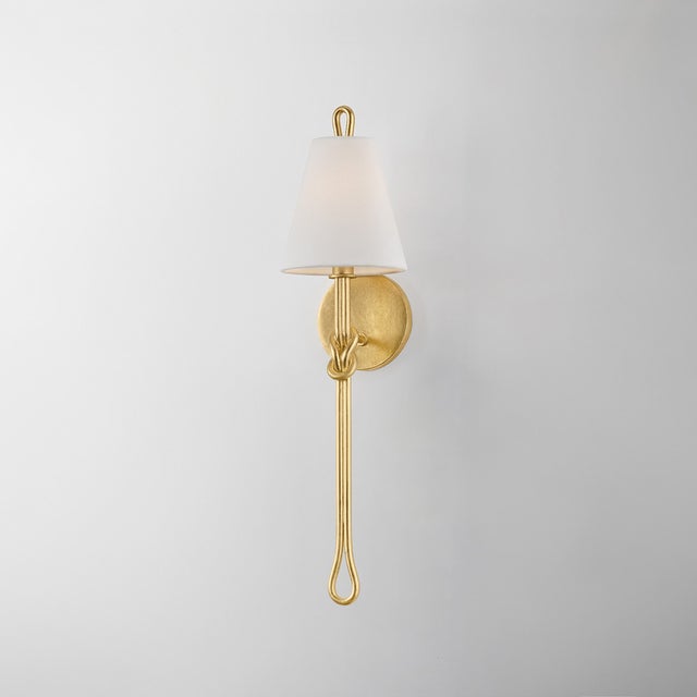 Traditional Hudson Valley Lighting Alburgh 6.75 in. 1 Light Wall Sconce in Vintage Gold Leaf Finish For Sale - Image 3 of 8
