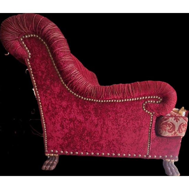 Circa 1970 Upholstered Burgundy Red Sofa For Sale In Los Angeles - Image 6 of 10
