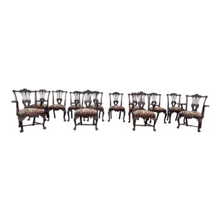 12 Irish 19th Century Georgian Dining Chairs With Labels For Sale