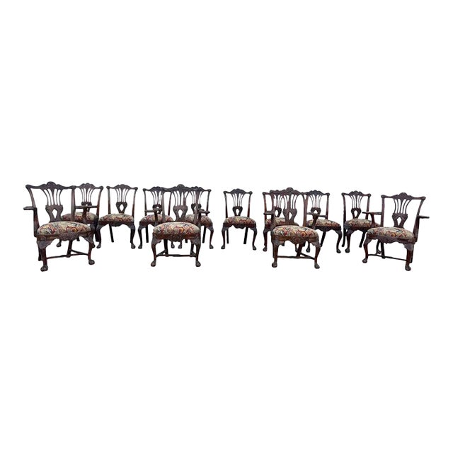 12 Irish 19th Century Georgian Dining Chairs With Labels For Sale