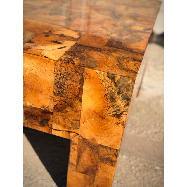 Brown Dramatic Thick Sculptural Made Goods “Giulio” Tamarind Patchwork Burl Coffee Table Statement Piece For Sale - Image 8 of 12